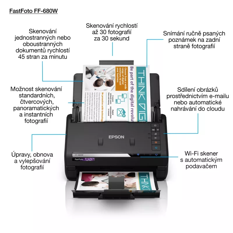 Epson FastFoto FF-680W arkinsyöttöskanneri 600 x 600 DPI A4 musta