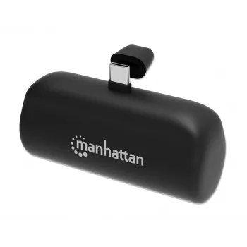 Manhattan varavirtalähde integroidulla USB-C-pistokkeella, 5000 mAh, jopa 10 W lähtöteho, teline käytettäväksi laturina puhelintelineenä, musta, yhden vuoden takuu