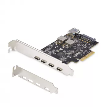 StarTech.com 5-porttinen USB PCIe-kortti, USB 3.2 10 Gbit/s, PCI Express -kortti 4x USB-C-liitännällä, 1x sisäinen USB-A-liitäntä, USB PCIe-ohjainkortti, Windows/macOS/Linux