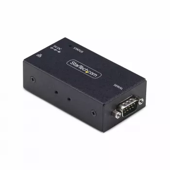 StarTech.com 1-porttinen sarja-Ethernet-sovitin, IP-sarjalaite palvelin etä-RS232-laitteille, seinä-/DIN-kiskokiinnitys, metallikotelo, RJ45-LAN-DB9-sarjamuunnin