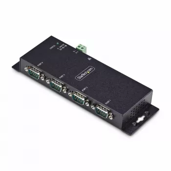 StarTech.com 4-porttinen sarja-Ethernet-sovitin, IP-sarjalaite palvelin etä-RS232-laitteille, seinä-/DIN-kiskokiinnitys, metallikotelo, RJ45 LAN - DB9 sarjamuunnin