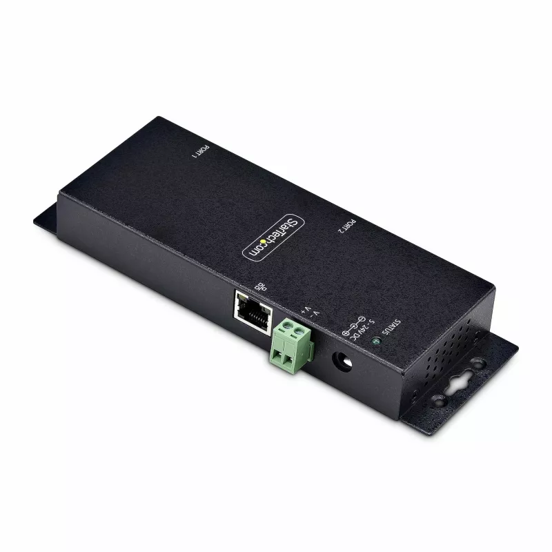 StarTech.com 2-porttinen sarja-Ethernet-sovitin, IP-sarjalaite palvelin etä-RS232-laitteille, seinä-/DIN-kiskokiinnitys, metallikotelo, RJ45 LAN - DB9 sarjamuunnin
