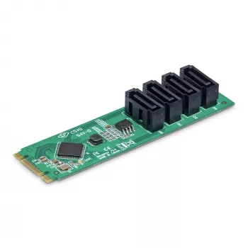 StarTech.com 4-porttinen M.2-SATA-sovitinkortti, M.2 PCIe 3.0 - SATA kiintolevy-/SSD-laajennuskortti, ASM1064-piirisarja, M.2 NVMe 4x HDD/SSD Windows/macOS/Linux