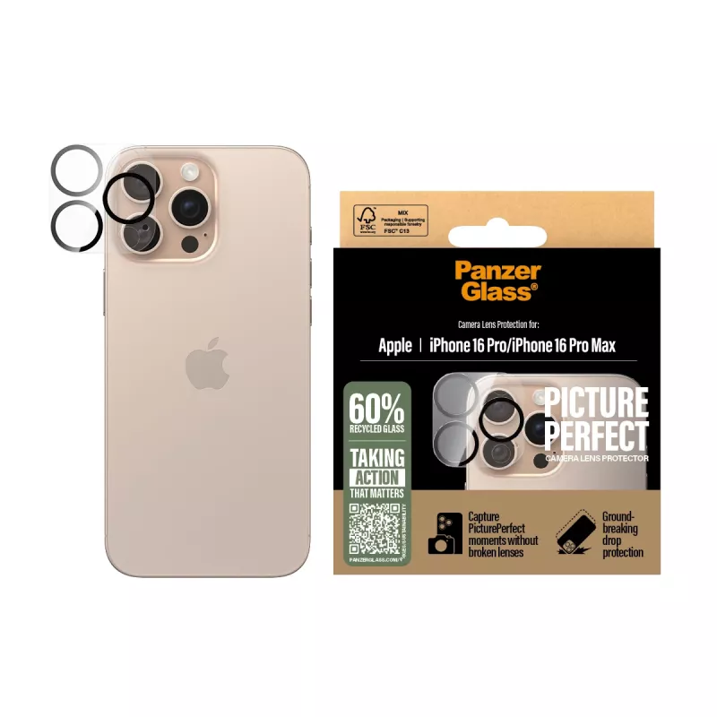 PanzerGlass ® PicturePerfect kameralinssin suojus iPhone 16 Pro | 16 Pro Max
