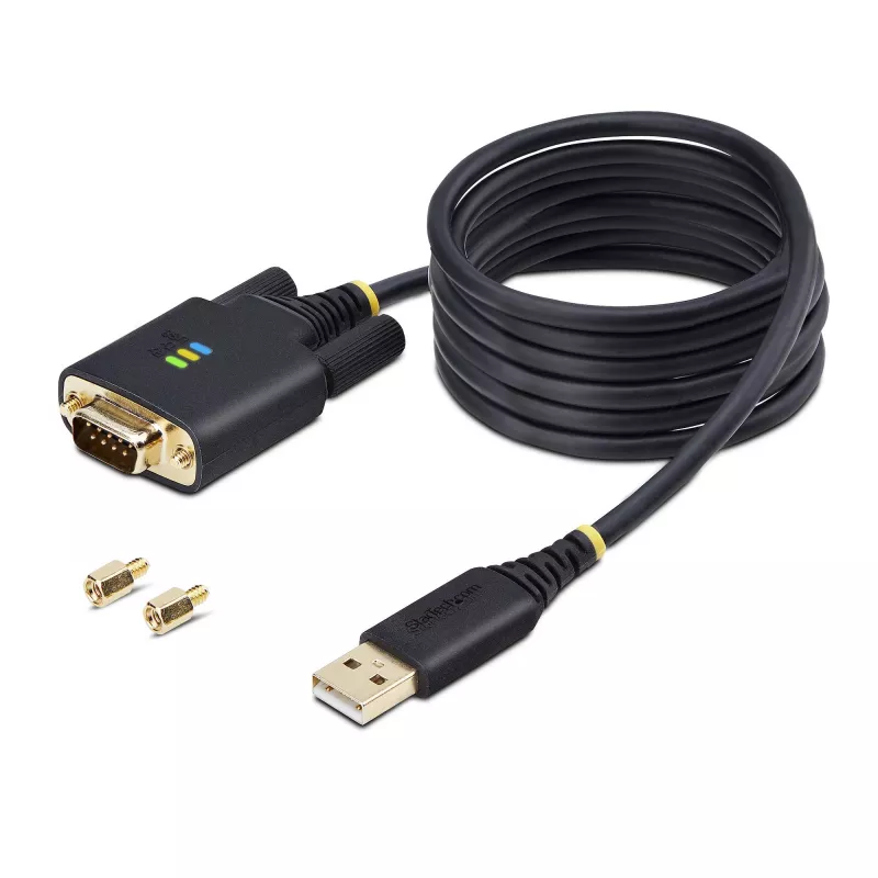 StarTech.com 2 m USB-sarjaporttisovitinkaapeli, COM-säilytys, vaihdettavat ruuvit/mutterit, USB-A - DB9 RS232, FTDI IC, ESD-suoja, Windows/macOS/Linux