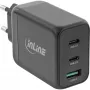 InLine USB PD virtalähde, GaN-laturi, 3 porttia, Dual USB-C + USB-A, 65W