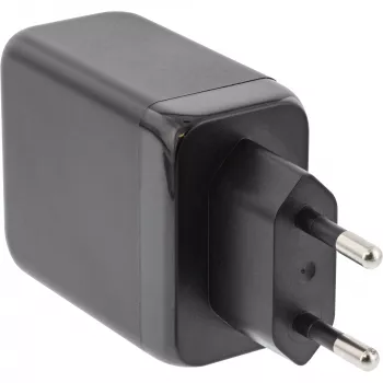 InLine USB PD virtalähde, GaN-laturi, 3 porttia, Dual USB-C + USB-A, 65W