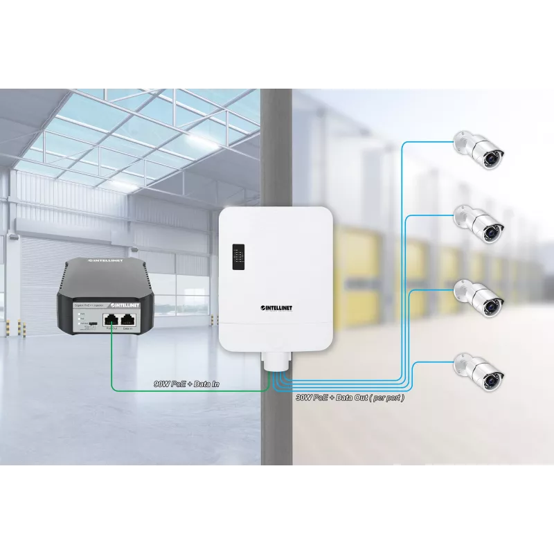 Verkkokytkin Intellinet 509220 Gigabit Ethernet 5 porttia PoE