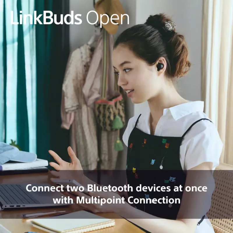 Langaton In-Ear-kuulokemikrofoni Sony LinkBuds Open WFL910W – Bluetooth, 20–20000 Hz, 10 m kantama, valkoinen