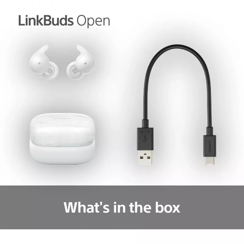 Langaton In-Ear-kuulokemikrofoni Sony LinkBuds Open WFL910W – Bluetooth, 20–20000 Hz, 10 m kantama, valkoinen