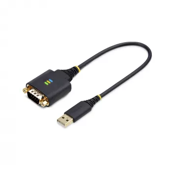 StarTech.com 1ft (30cm) USB-sarjaporttisovitinkaapeli, COM-pidätys, vaihdettavat mutterit/ruuvit, USB-A - DB9 RS232, FTDI IC, ESD-suoja, Windows/macOS/Linux