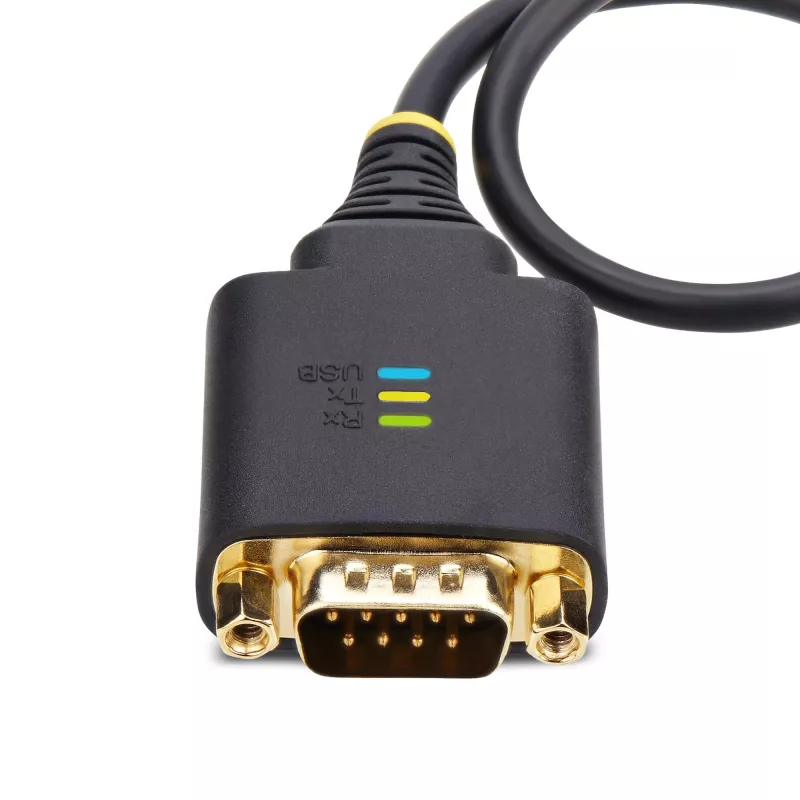 StarTech.com 1ft (30cm) USB-sarjaporttisovitinkaapeli, COM-pidätys, vaihdettavat mutterit/ruuvit, USB-A - DB9 RS232, FTDI IC, ESD-suoja, Windows/macOS/Linux