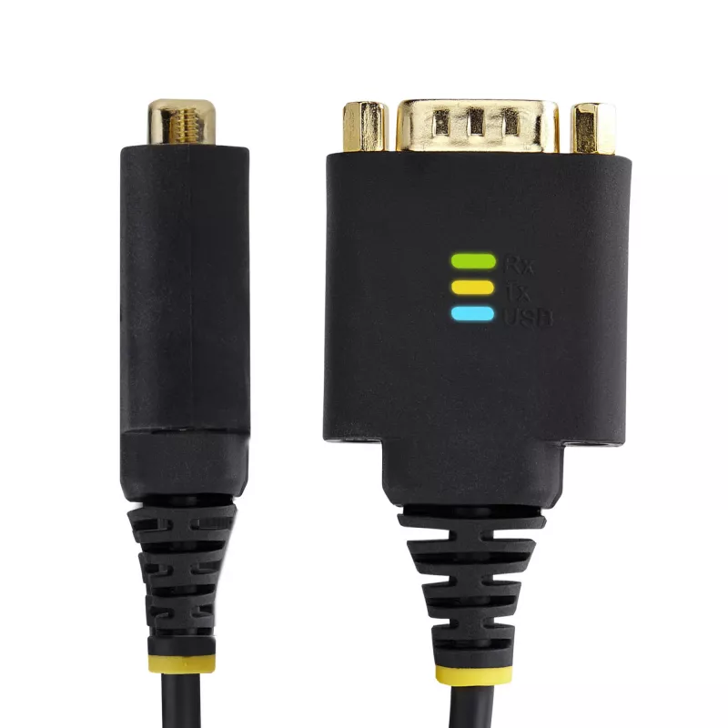 StarTech.com 1ft (30cm) USB-sarjaporttisovitinkaapeli, COM-pidätys, vaihdettavat mutterit/ruuvit, USB-A - DB9 RS232, FTDI IC, ESD-suoja, Windows/macOS/Linux