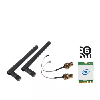 Shuttle WLN-M3 - WLAN-sarja Edge PC-sarja SPCEL, Intel WLAN M.2-kortti (ax)/Bluetooth, sis. kaapelit ja ulkoiset antennit