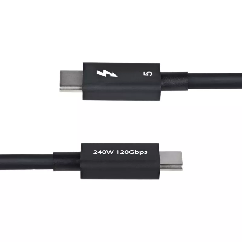 StarTech.com 1,5ft (50cm) Thunderbolt 5 -kaapeli, 80Gbit/s/120Gbit/s asti, 240W PD, 8K 60Hz, sertifioitu Thunderbolt-kaapeli - yhteensopiva Thunderbolt 4/USB4/USB-C kanssa
