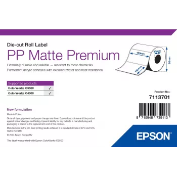 Epson PP Matte Label Premium, stanssattu rulla, 105 mm x 152 mm, 185 tarraa