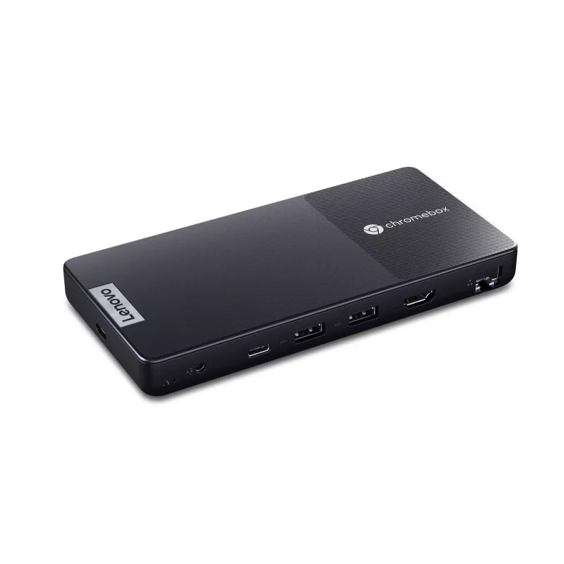 Mini-PC Lenovo Chromebox Micro — Intel Celeron N4500, 1,1–2,8 GHz, 8 GB LPDDR4x, 32 GB eMMC, ChromeOS, musta