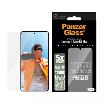 PanzerGlass ® keraaminen näytönsuojakalvo Samsung S25 Edge | Ultra-Wide Fit EasyAligner-telineellä