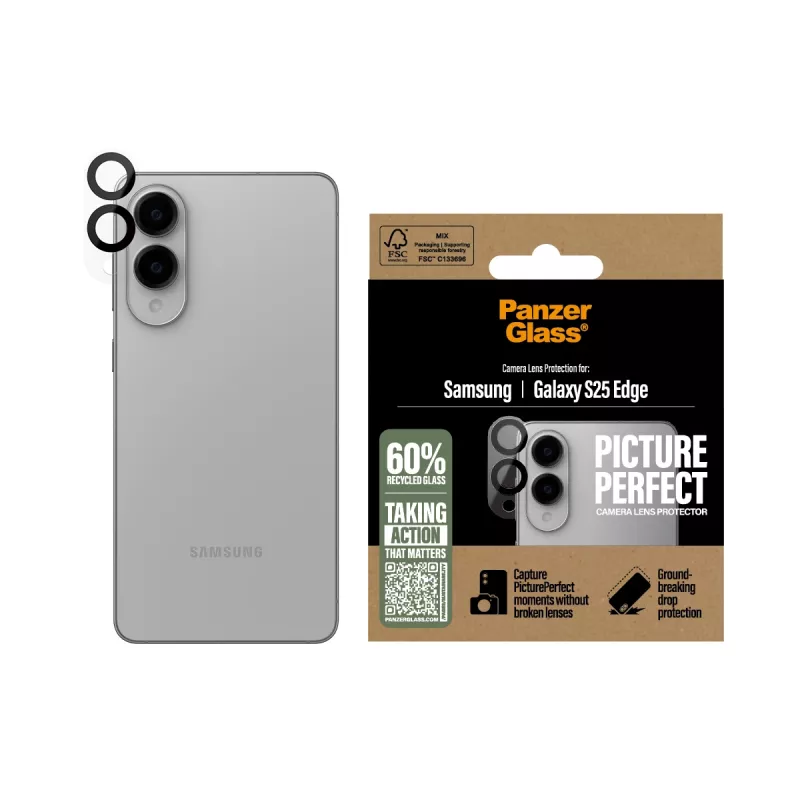 Kameran linssinsuojus PanzerGlass Samsung Galaxy S25 Edge naarmuuntumaton iskunkestävä