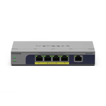 NETGEAR GS105PP hallitsematon Gigabit Ethernet (10/100/1000) Power over Ethernet (PoE) pöytä-/seinäasennus harmaa