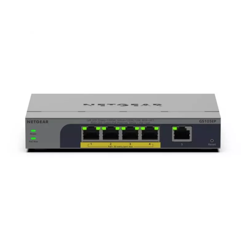 NETGEAR GS105EP hallitsematon Gigabit Ethernet (10/100/1000) Power over Ethernet (PoE) harmaa