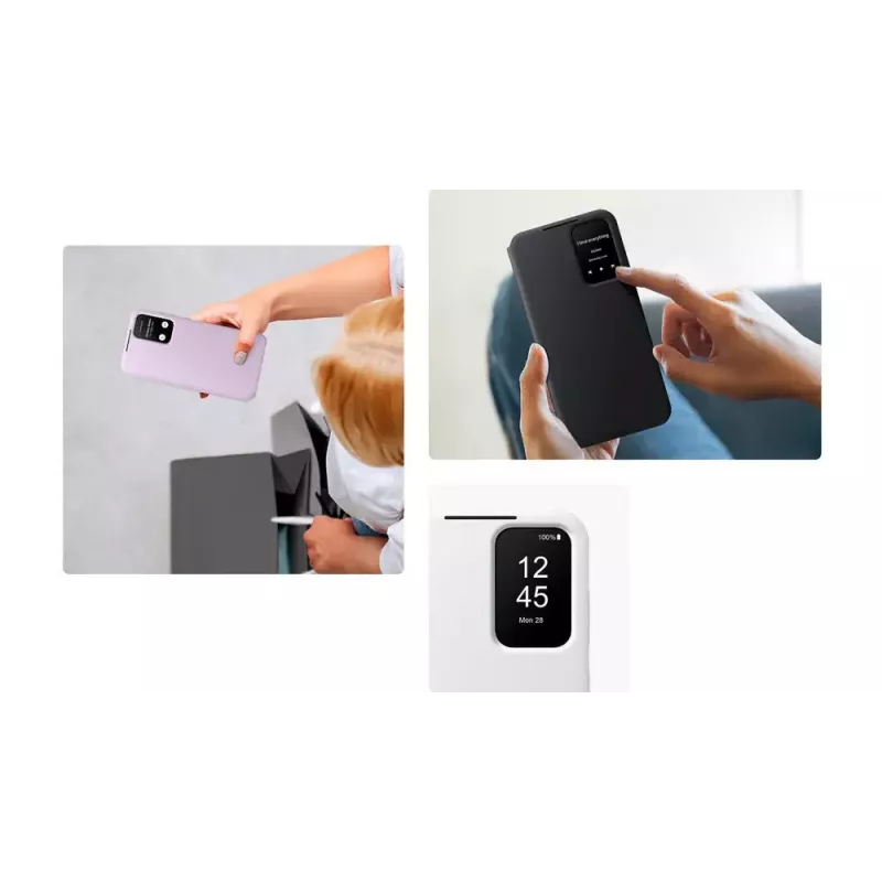 Samsung EF-ZA356CWEGWW Smart View Wallet -lompakkokotelo Galaxy A35 5G -puhelimelle, valkoinen