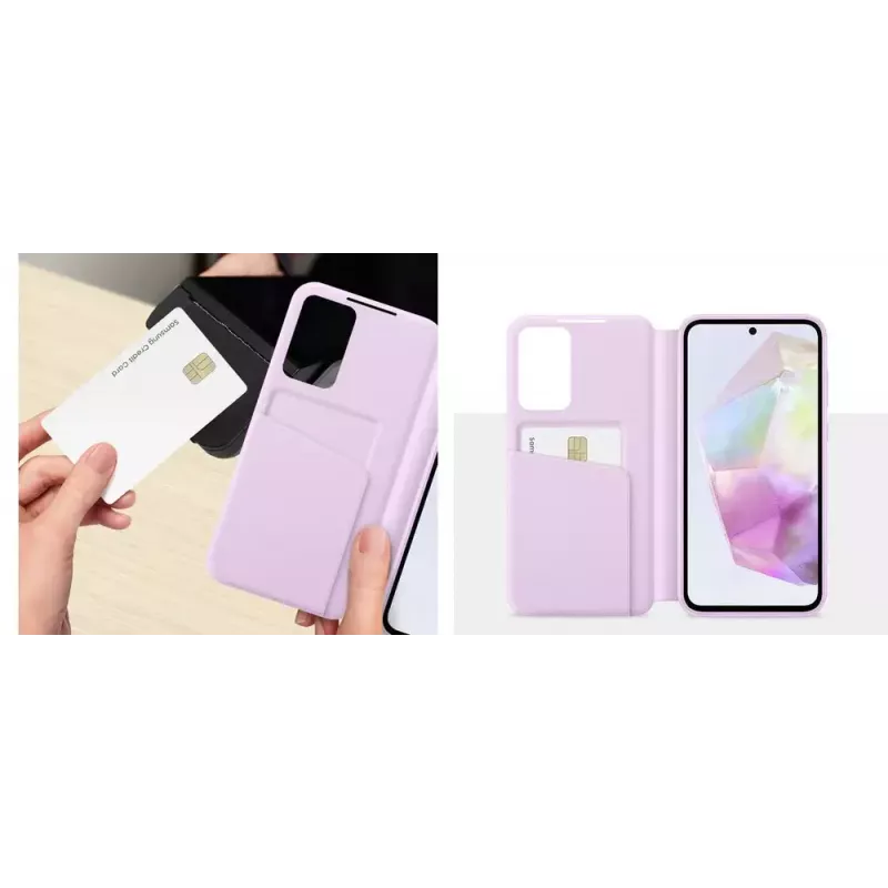 Samsung EF-ZA356CWEGWW Smart View Wallet -lompakkokotelo Galaxy A35 5G -puhelimelle, valkoinen