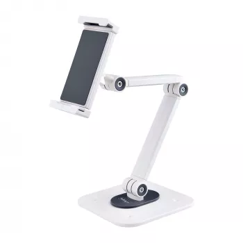 StarTech.com säädettävä tablettiteline työpöydälle – seinäkiinnitteinen – kapasiteetti 1 kg – ergonomisesti nivelletty yleismallinen tablettiteline – tablettipidike työpöydälle kääntyvä/kiertyvä/pyörivä