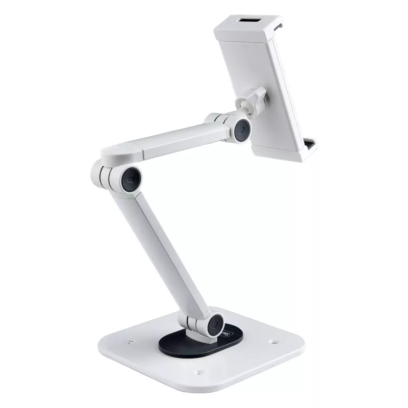 StarTech.com säädettävä tablettiteline työpöydälle – seinäkiinnitteinen – kapasiteetti 1 kg – ergonomisesti nivelletty yleismallinen tablettiteline – tablettipidike työpöydälle kääntyvä/kiertyvä/pyörivä
