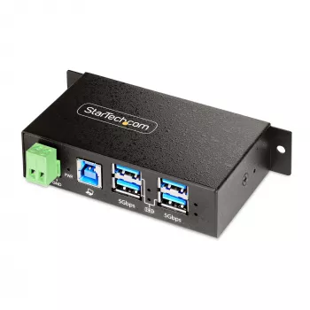 StarTech.com 5G4AINDRM-USB-A-HUB USB-keskitin USB 3.2 Gen 1 (3.1 Gen 1) Type-B 5000 Mbit/s musta