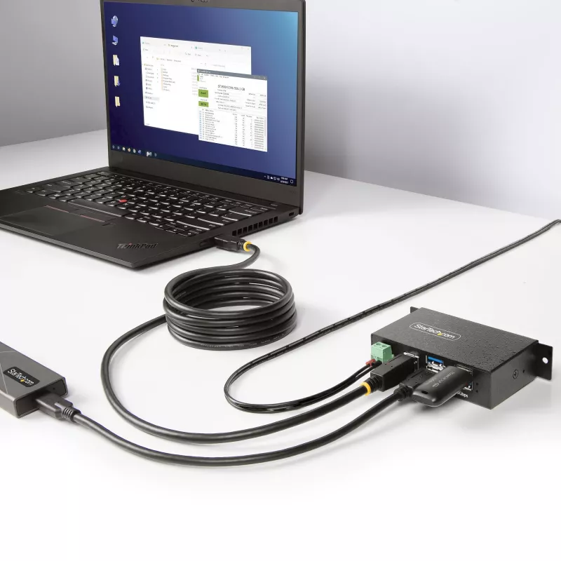 StarTech.com 5G4AINDRM-USB-A-HUB USB-keskitin USB 3.2 Gen 1 (3.1 Gen 1) Type-B 5000 Mbit/s musta