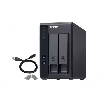 QNAP 2 Bay USB Type-C Direct Attached Storage with Hardware RAID | TR-002 | Micro | 6 GB | musta