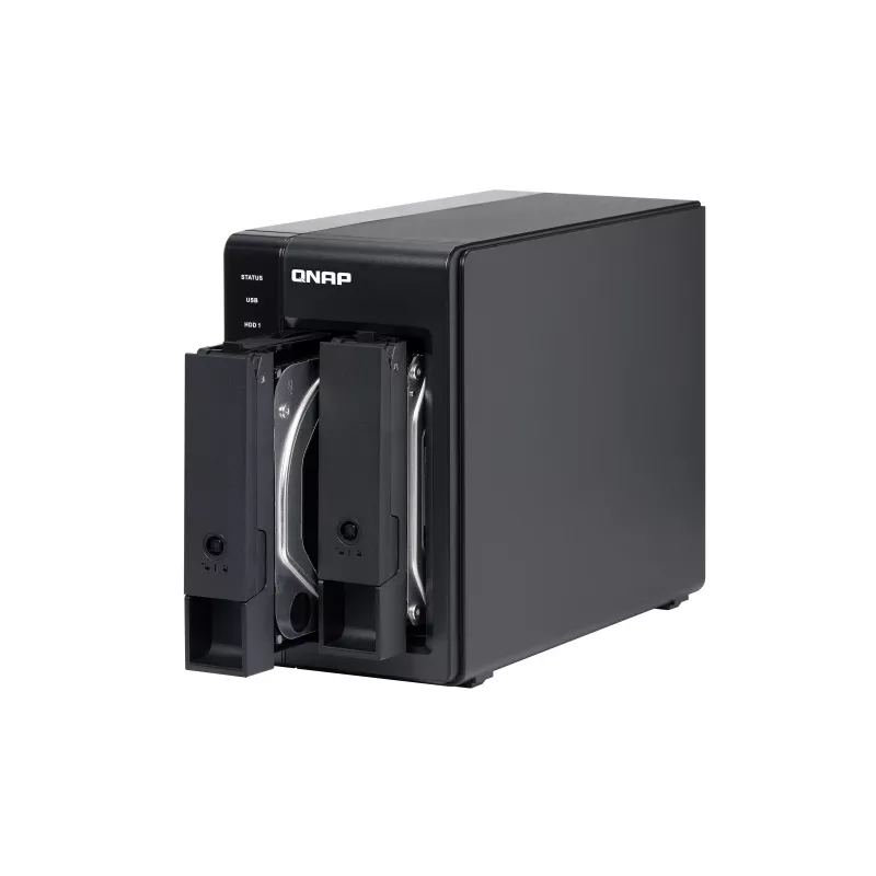 QNAP 2 Bay USB Type-C Direct Attached Storage with Hardware RAID | TR-002 | Micro | 6 GB | musta
