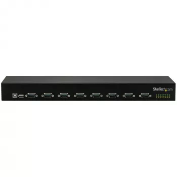 StarTech.com 8-porttinen USB–sarjaliitäntä-adapterikeskitin, USB 2.0, sarjaliitäntä, musta, alumiini, 36 W, 100 - 240 V
