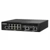 QNAP QSW-M2108R-2C hallittava L2-kytkin, 8 x 2,5GbE + 2 x 10GbE SFP+/RJ-45 -yhdistelmäporttia, puolileveä, telineeseen asennettava