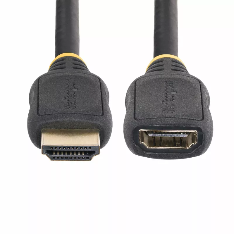 StarTech.com 18 tuumaa (0,5 m) HDMI 2.0 -jatkokaapeli, High Speed HDMI -portinsäästökaapeli, 4K 60Hz, HDMI uros–naaras-jatkoadapterikaapeli, HDMI-jatkokaapeli, M/F
