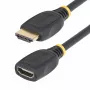 StarTech.com 1 m HDMI 2.0 -jatkokaapeli, High Speed HDMI -portinsäästökaapeli, 4K 60Hz, HDMI uros–naaras-jatkoadapterikaapeli, HDMI-jatkokaapeli, M/W