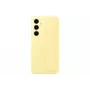 Suojakotelo Samsung Galaxy S24 FE monokromaattinen keltainen pöytätelineellä