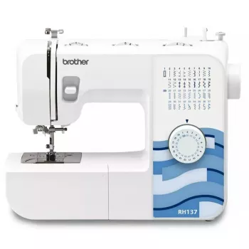 Ompelukone Brother RH137 — 37 ommelkuviota, ommelpituus 4 mm, ommelleveys 5 mm, kevyt kantaa