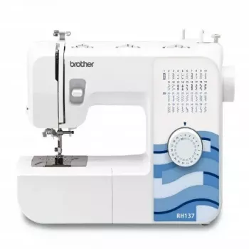 Ompelukone Brother RH137 — 37 ommelkuviota, ommelpituus 4 mm, ommelleveys 5 mm, kevyt kantaa