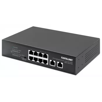 Intellinet 8-porttinen Gigabit Ethernet PoE+ -kytkin 120W 2 uplink-porttia