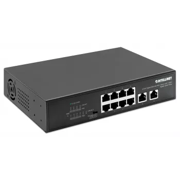 Intellinet 8-porttinen Gigabit Ethernet PoE+ -kytkin 120W 2 uplink-porttia