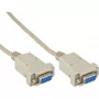 InLine nullmodem-kaapeli DB9 naaras / naaras, valmis, harmaa, 2 m
