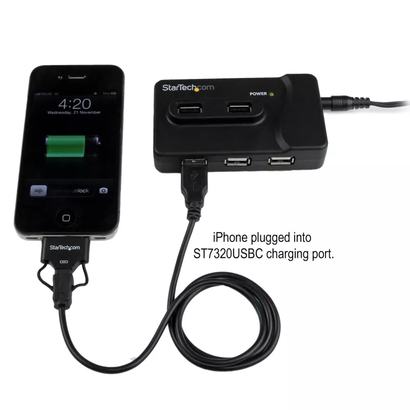 StarTech.com 6-porttinen USB 3.0 / USB 2.0 yhdistelmäkeskitin 2A latausportilla – 2x USB 3.0 & 4x USB 2.0
