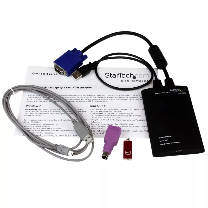 StarTech.com KVM-konsoli-USB 2.0 kannettava kannettavan tietokoneen crash cart -sovitin