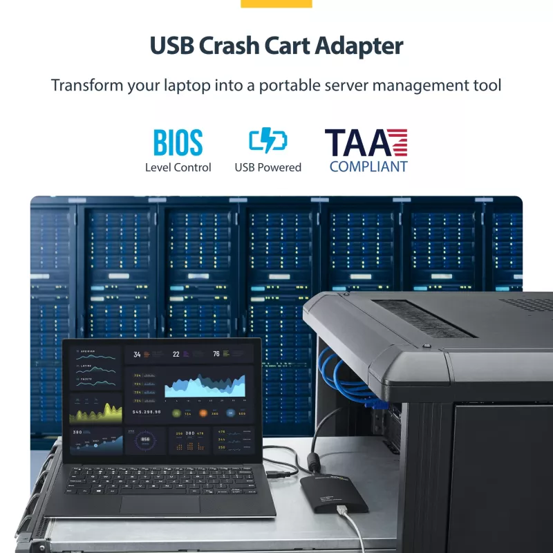 StarTech.com KVM-konsoli-USB 2.0 kannettava kannettavan tietokoneen crash cart -sovitin