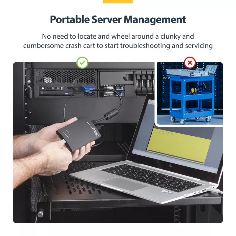 StarTech.com KVM-konsoli-USB 2.0 kannettava kannettavan tietokoneen crash cart -sovitin