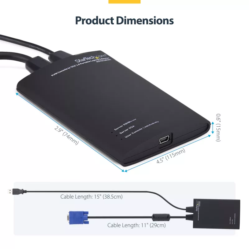 StarTech.com KVM-konsoli-USB 2.0 kannettava kannettavan tietokoneen crash cart -sovitin