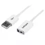 StarTech.com USBEXTPAA1MW USB 2.0 -jatkojohto, USB-A–USB-A, uros/naaras, 1 m, valkoinen