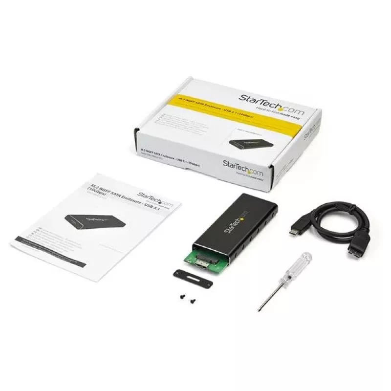 StarTech.com M.2 SSD-kotelo M.2 SATA SSD-levyille - USB 3.1 (10 Gbit/s) USB-C-kaapelilla